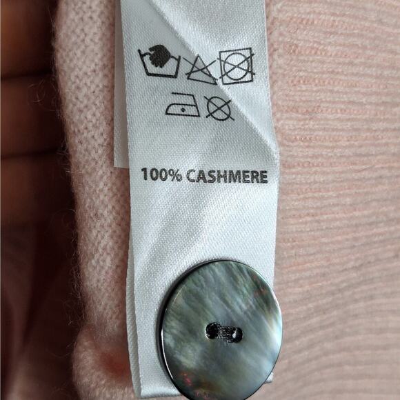 Brodie Elbow Patch Cardigan 100% Cashmere Large Varsity Stripe Preppy Academia - Picture 8 of 16